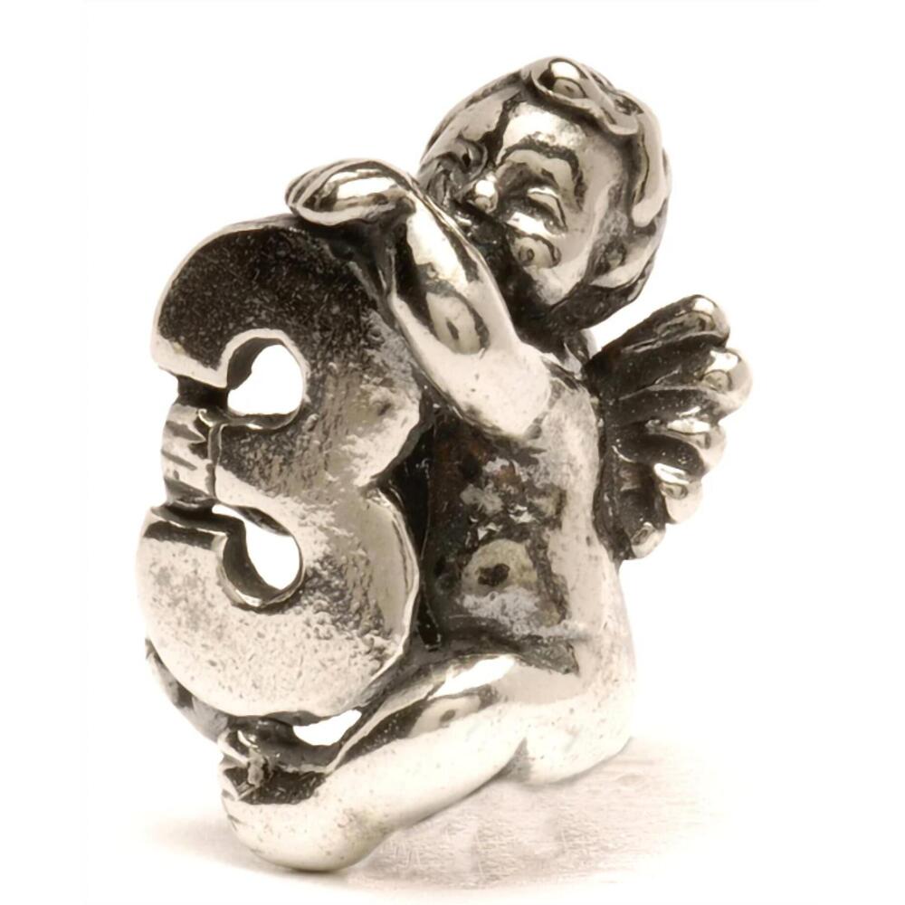 NEW TROLLBEADS women's cherub three bead charm in silver